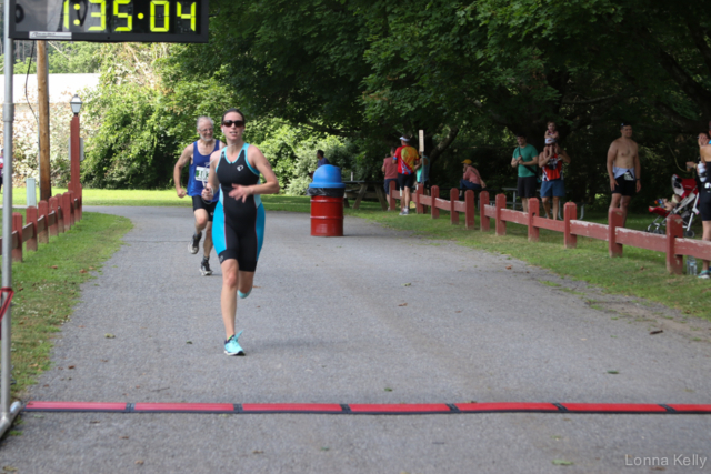 Pawling Triathlon Finisher bib black and teal one piece