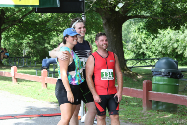 Pawling Triathlon Finisher bib 134 and friends