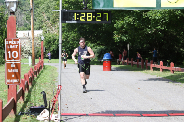 Pawling Triathlon Finisher black shirt w stripes