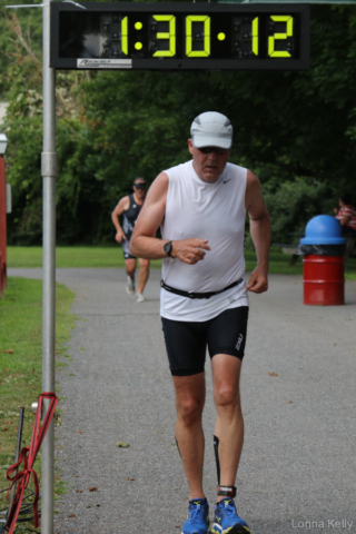 Pawling Triathlon Finisher bib white shirt, white hat