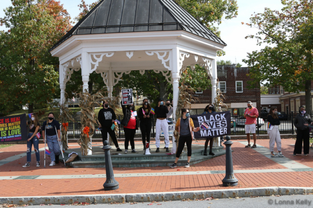 group supporting antirascism at pawling gazebo