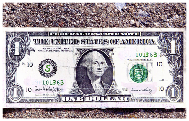 dollar bill with minor edits such as signatures