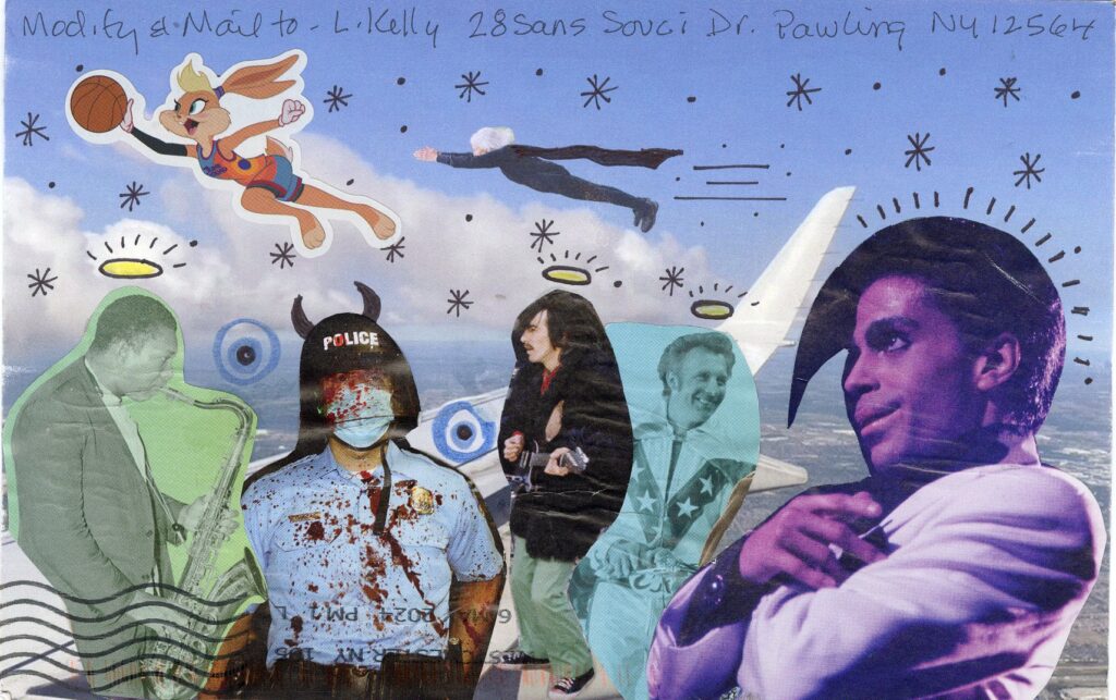 purple hues on Prince, sax player,bloody police, George hamilton and Evil Kneivel 